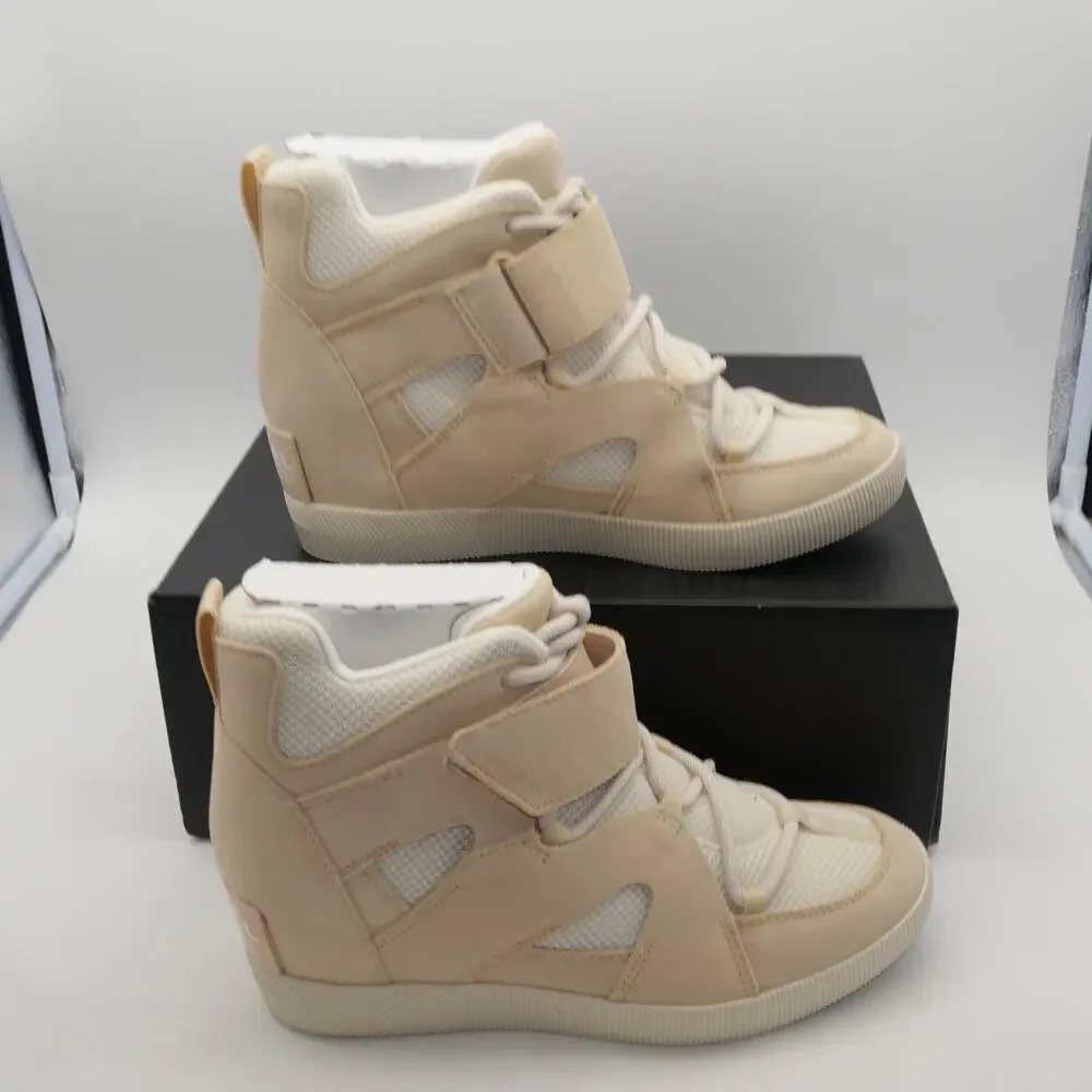 NEW Sorel Women's 10 Out N About Sport Wedge Bootie Chalk Beige Tan OPEN BOX